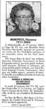 Genealogy Montpetit