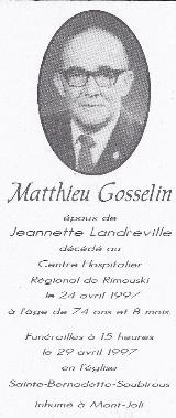 Généalogie Gosselin