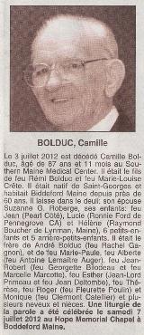 Généalogie Bolduc