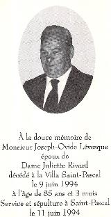 Généalogie Levesque