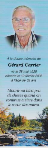 Généalogie Gerard Carrier